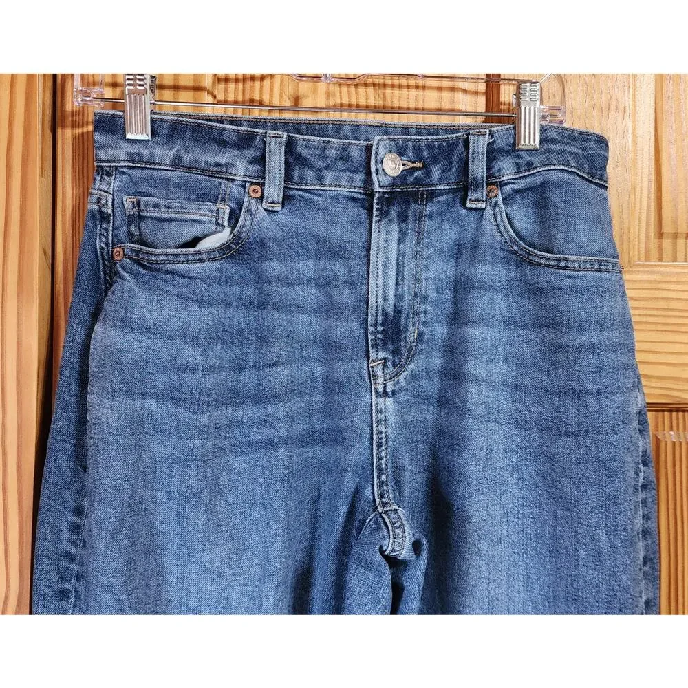 American Eagle Mom Jeans Womens 4 Regular High Rise Stretch‎ Straight Leg Blue